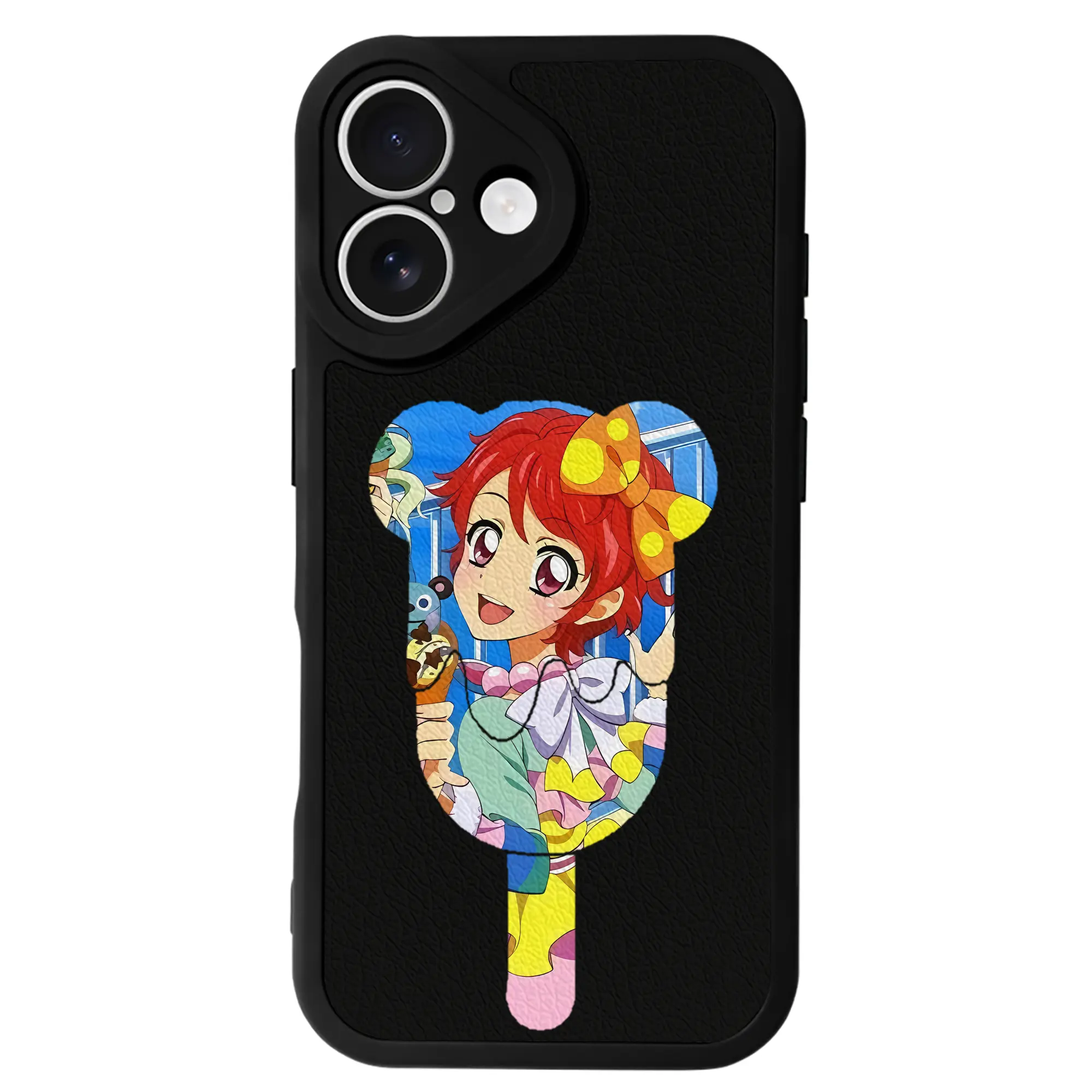 アイカツ グッズ 一ノ瀬 かえで - IPhone 16シリーズ対応 ・ シリコンスマホケース ・ レザー調 ・ 高精度フィット ・ 耐衝撃 ・ ワイヤレス充電対応 ・ 精密カット